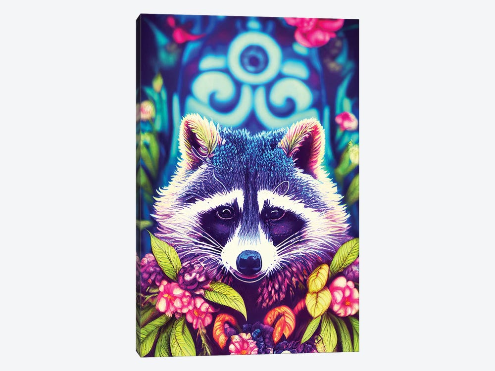 Colourful Raccoon by Gloria Sánchez 1-piece Art Print