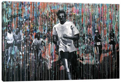 Marathon Man Canvas Art Print - Similar to Banksy