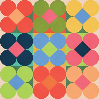 Gaite - Canvas Prints: Geometric Flowers 01 by Gaite