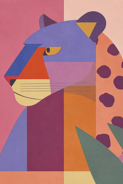 Leopards: Abstract Leopard Portrait by Gaite
