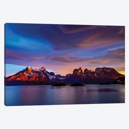 Chile, Torres de Paine, lenticular clouds Canvas Print #GTH12} by George Theodore Canvas Artwork