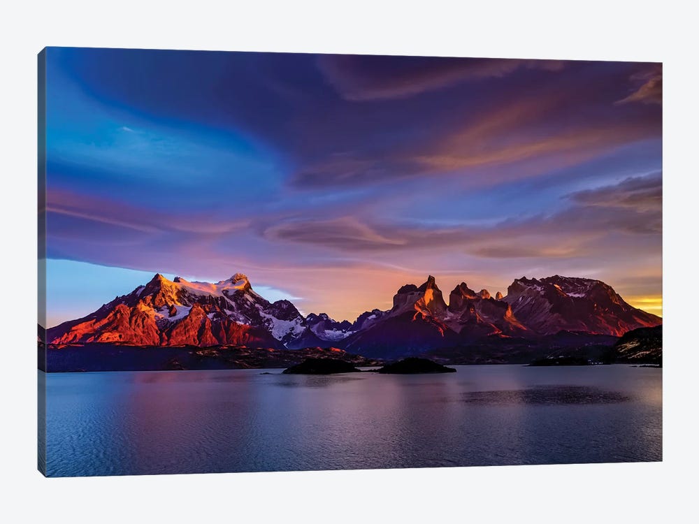 Chile, Torres de Paine, lenticular clouds by George Theodore 1-piece Canvas Print