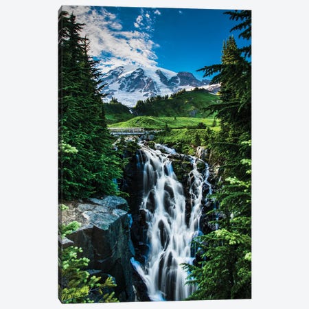 USA, Washington State, Mount Rainier National Park, Mount Rainier, waterfall Canvas Print #GTH25} by George Theodore Canvas Art