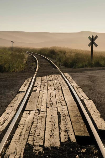 USA, Washington State, Palouse, Railroad, tracks by George Theodore framed canvas print