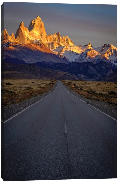 Argentina, Patagonia. Fitz Roy, Highway Canvas Art Print