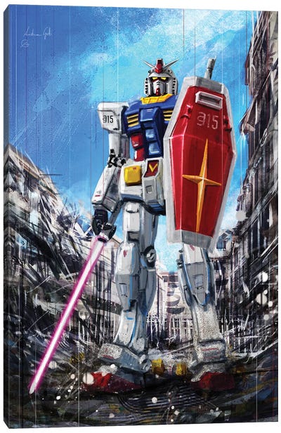 Gundam Lingotto Saber Canvas Art Print - Robot Art