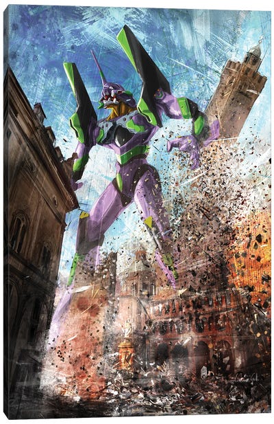 EVA-01 Towers Green Canvas Art Print - Gundam