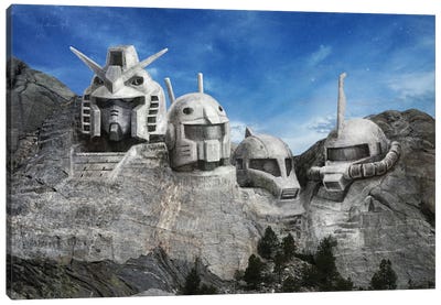 Rushmore Gundam Canvas Art Print - Robot Art