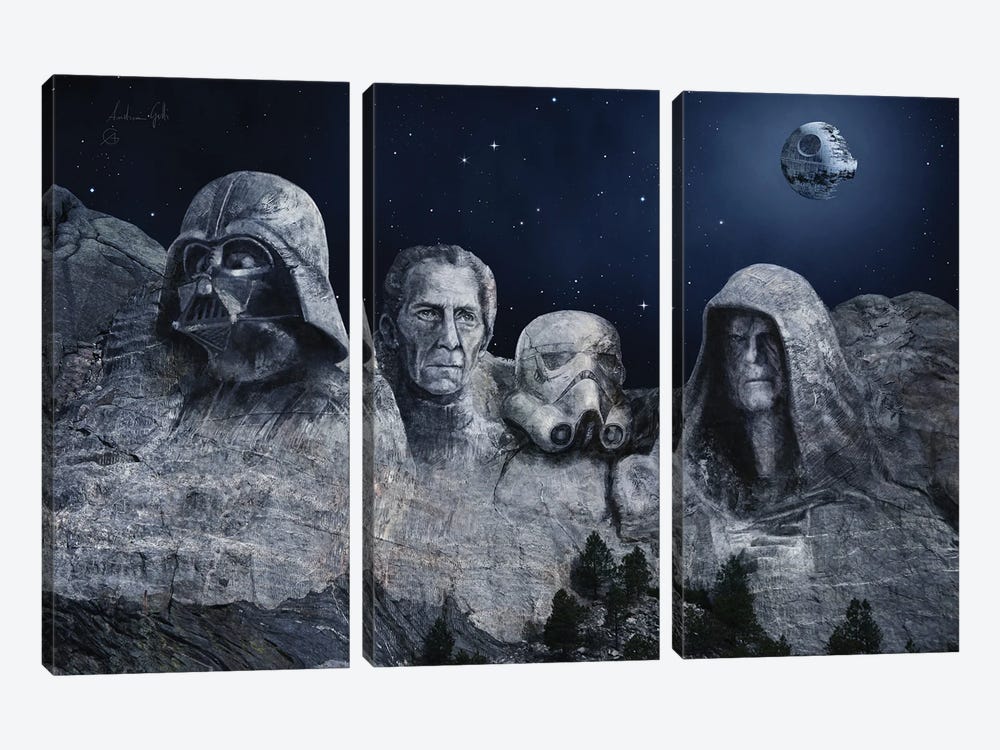 Rushmore Dark Force by Andrea Gatti 3-piece Canvas Print