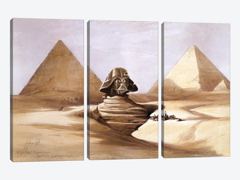 Pyramids And Darth Sphinx I by Andrea Gatti 3-piece Canvas Art Print