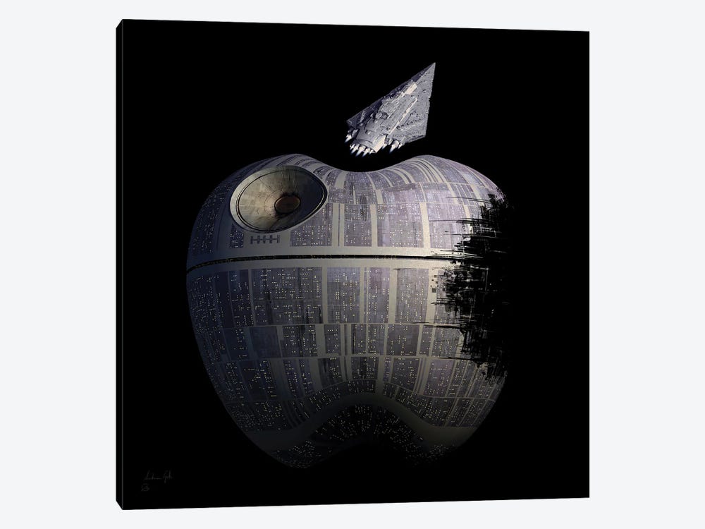 Death Star Apple by Andrea Gatti 1-piece Canvas Wall Art