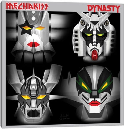 Mecha Kiss Dynasty Canvas Art Print - Robot Art