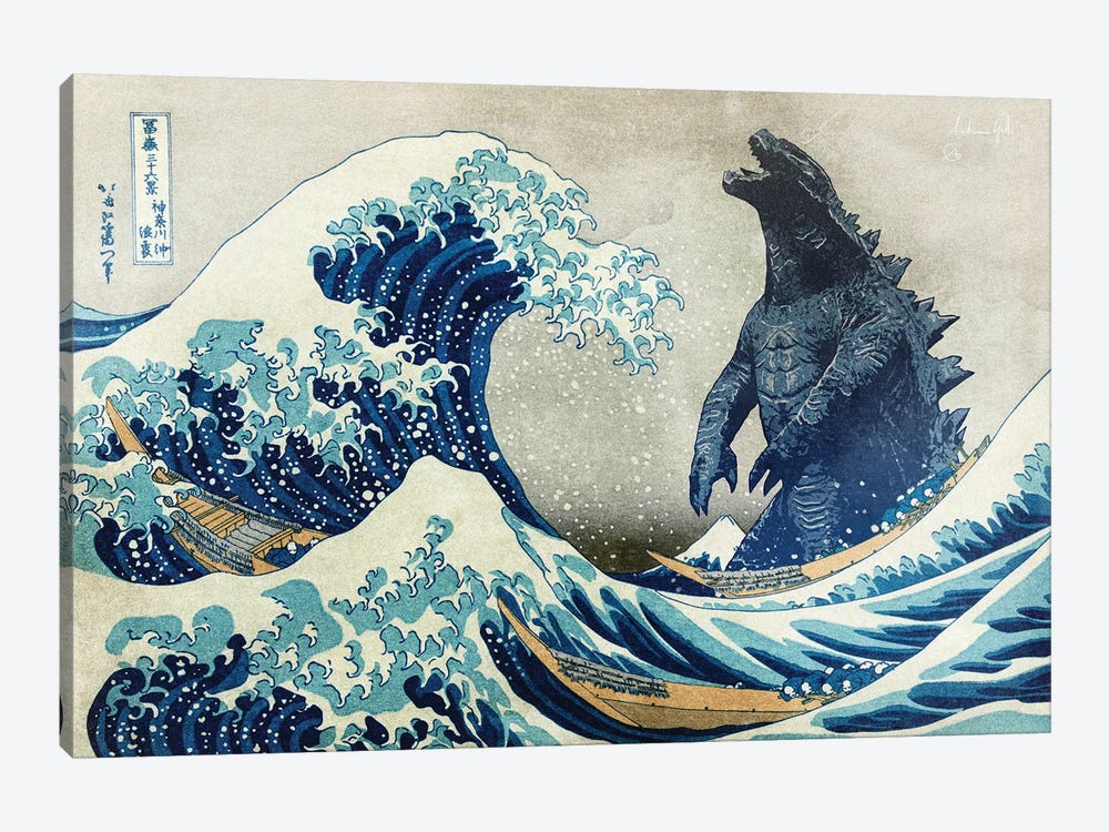 The Great Wave With Monster by Andrea Gatti 1-piece Canvas Print