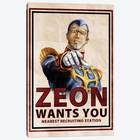 Zeon Wants You Gihren Canvas Print #GTI45} by Andrea Gatti Canvas Print