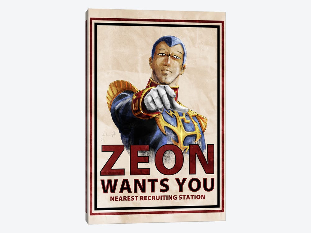 Zeon Wants You Gihren by Andrea Gatti 1-piece Canvas Art