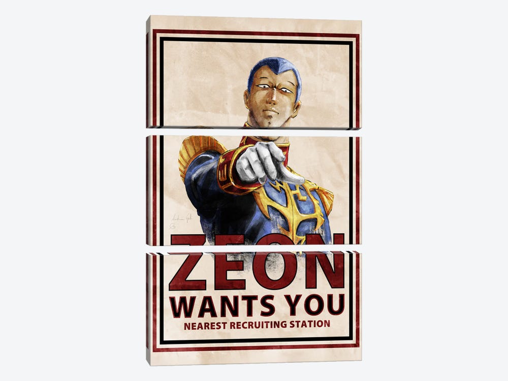 Zeon Wants You Gihren by Andrea Gatti 3-piece Canvas Artwork