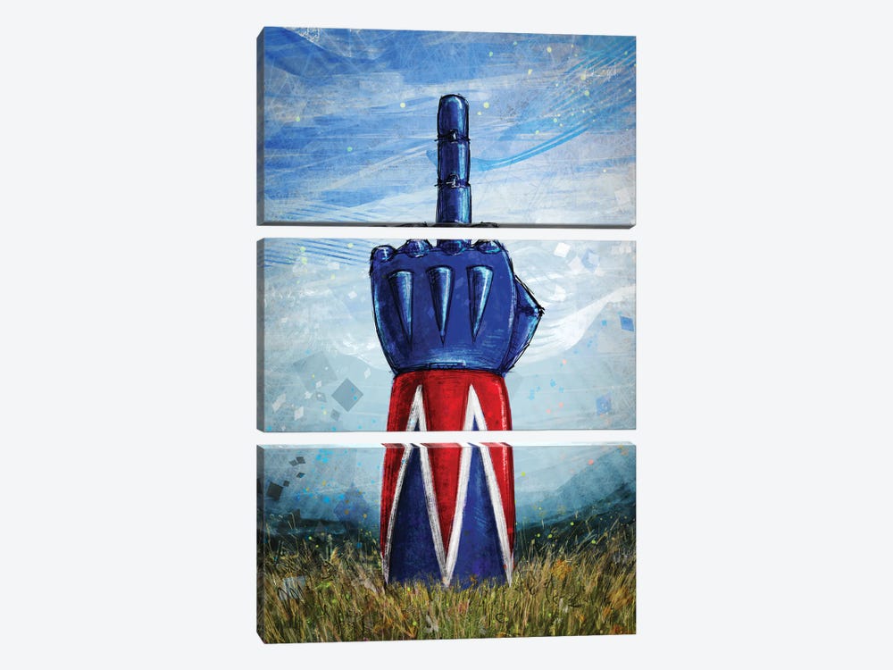 Grendizer Finger by Andrea Gatti 3-piece Canvas Art Print