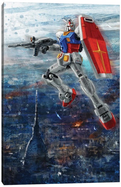 Gundam Torino Panorama Canvas Art Print - Robot Art