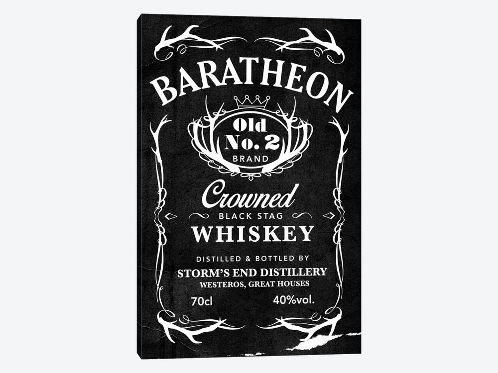 Baratheon Black Stag Whiskey by 5by5collective 1-piece Canvas Wall Art