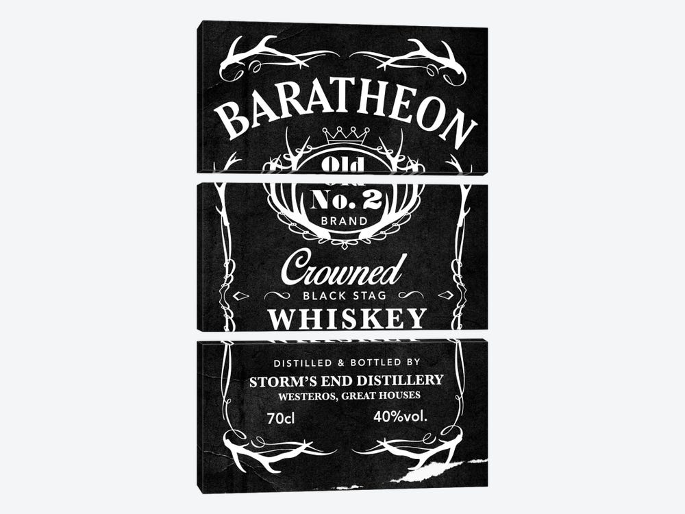 Baratheon Black Stag Whiskey by 5by5collective 3-piece Canvas Art
