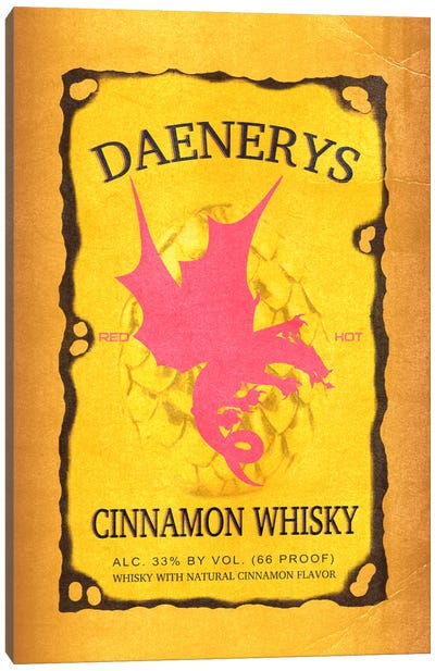 Daenerys Cinnamon Whisky Canvas Art Print - Game of Thrones Labels