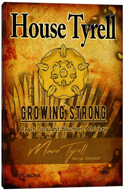 House Tyrell Bourbon Canvas Art Print - Game of Thrones Labels