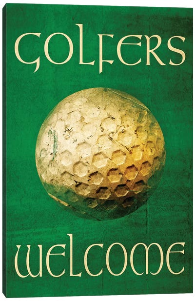 Golfers Welcome Canvas Art Print - Golf Art
