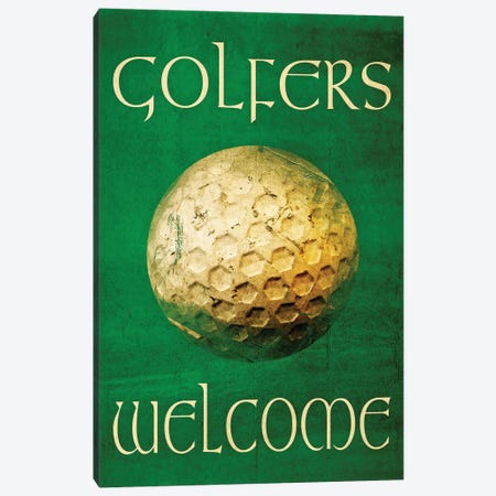 Golfers Welcome Canvas Print #GTS11} by Graffi*Tee Studios Canvas Print