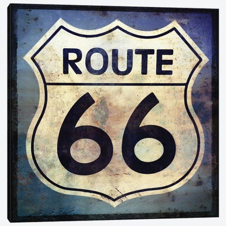 Route 66 Sign Canvas Print #GTS23} by Graffi*Tee Studios Canvas Artwork