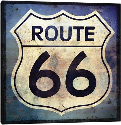 Route 66 Sign Canvas Art Print - American Décor