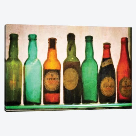 Vintage Guiness Bottles Canvas Print #GTS26} by Graffi*Tee Studios Canvas Art Print