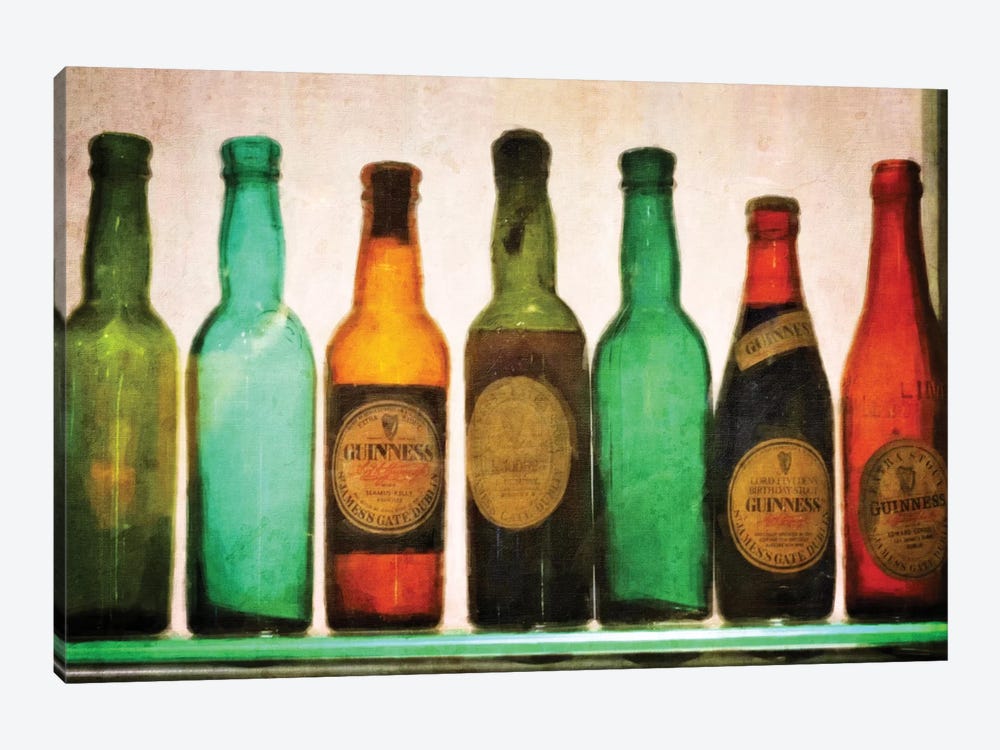 Vintage Guiness Bottles by Graffi*Tee Studios 1-piece Canvas Art