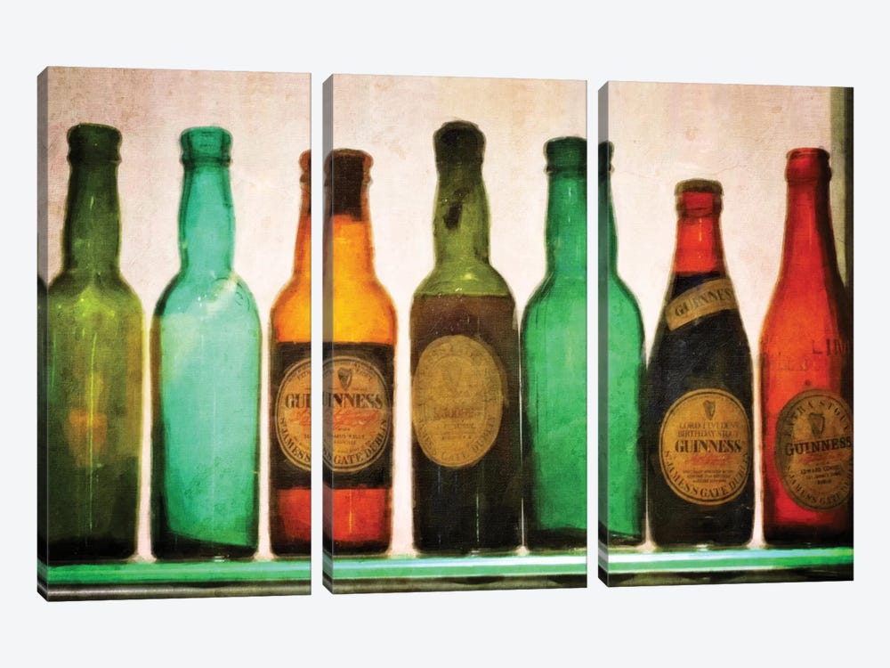 Vintage Guiness Bottles by Graffi*Tee Studios 3-piece Canvas Artwork