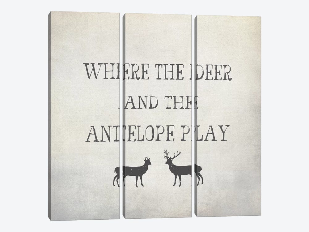Where The Deer & Antelope by Graffi*Tee Studios 3-piece Canvas Print