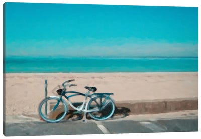 Bike to The Beach Canvas Art Print