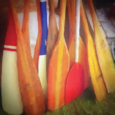 Boat Oars by Graffi*Tee Studios metal wall art