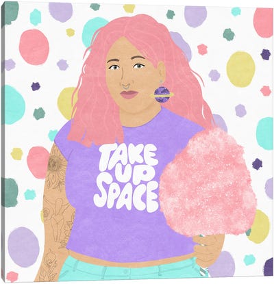 Take Up Space Canvas Art Print - Polka Dot Patterns
