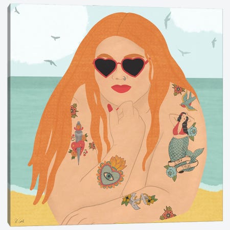 Beach Babe Canvas Print #GTT39} by Sheila Gotti Canvas Wall Art