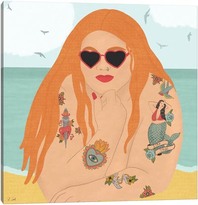 Beach Babe Canvas Art Print - Sheila Gotti