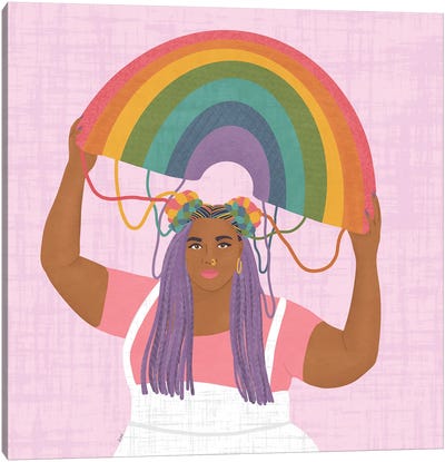 Head Full Of Rainbows Canvas Art Print - Sheila Gotti
