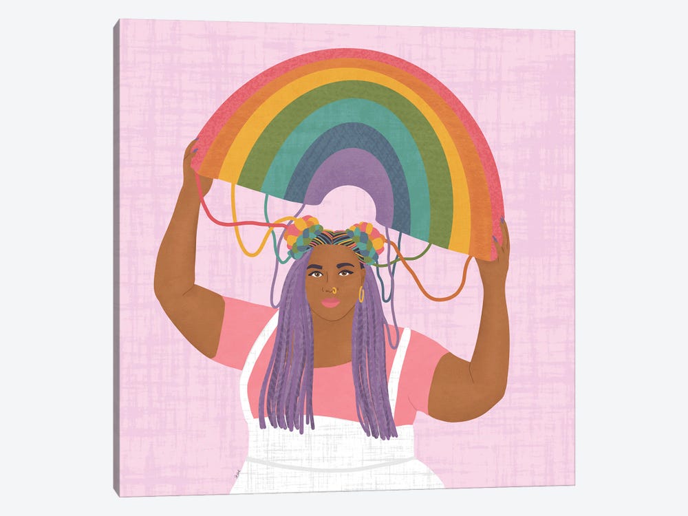 Head Full Of Rainbows by Sheila Gotti 1-piece Canvas Artwork