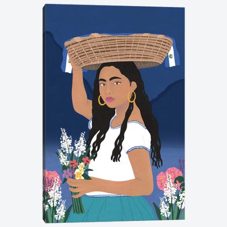 Salvadoran woman in blue Canvas Print #GTT60} by Sheila Gotti Canvas Print