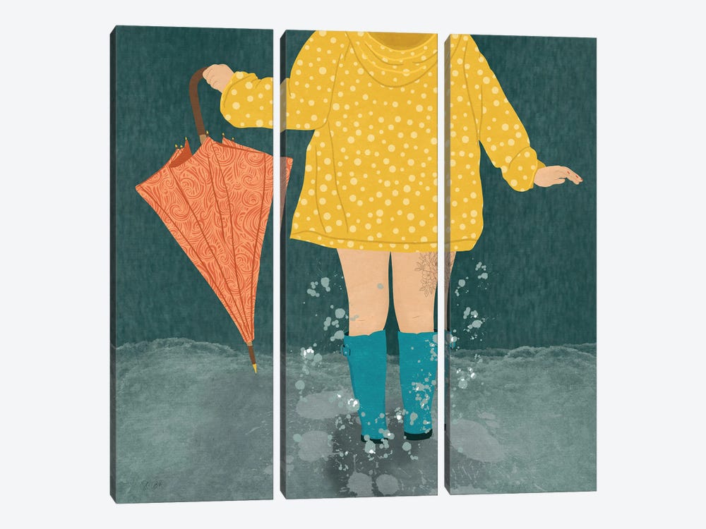 Rainy Day by Sheila Gotti 3-piece Canvas Art Print