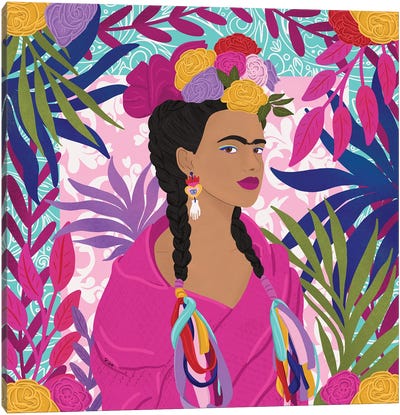 Tropical Frida Canvas Art Print - Make-Up Art