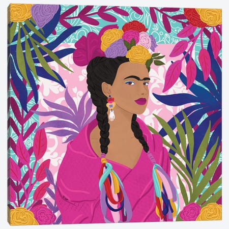 Tropical Frida Canvas Print #GTT83} by Sheila Gotti Canvas Print