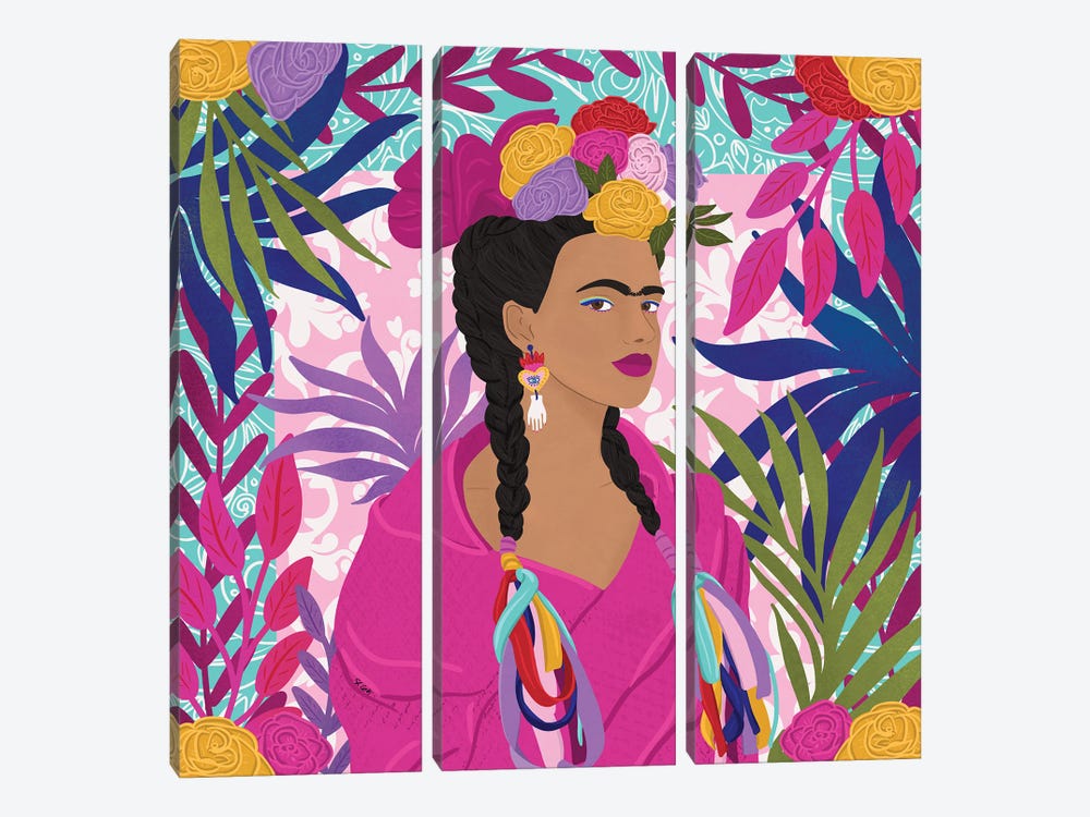 Tropical Frida by Sheila Gotti 3-piece Canvas Wall Art