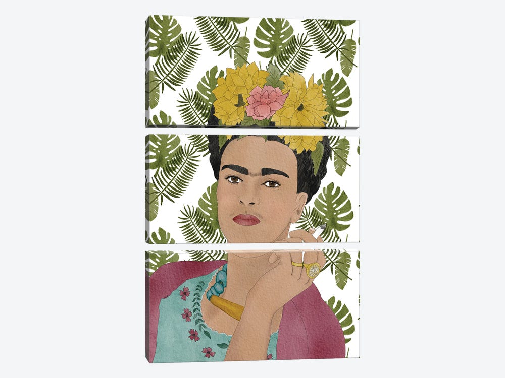 Frida Kahlo by Sheila Gotti 3-piece Canvas Wall Art