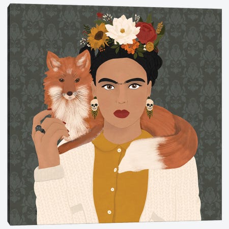 Foxy Frida Canvas Print #GTT88} by Sheila Gotti Canvas Print
