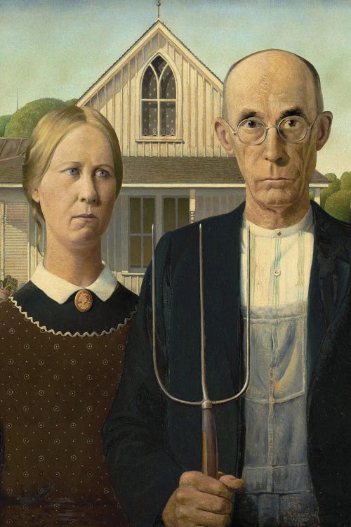 American Gothic by Grant Wood wall art