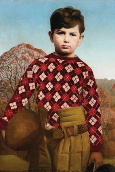 Child Portraits - Unframed Prints: Plaid Sewater by Grant Wood